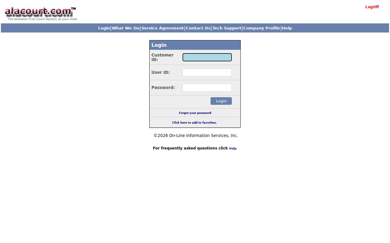 Calhoun County case lookup through Alacourt subscription access