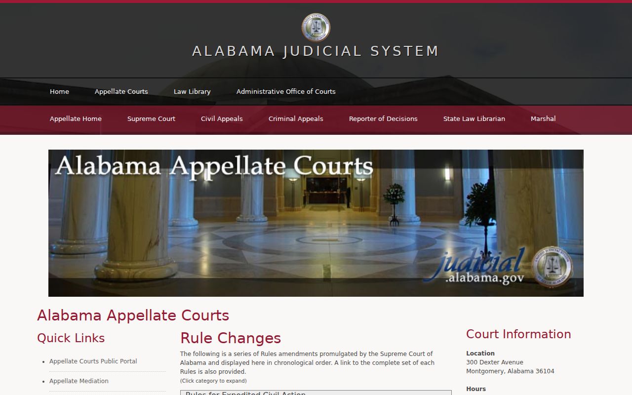 Alabama court rules for Calhoun County court record access