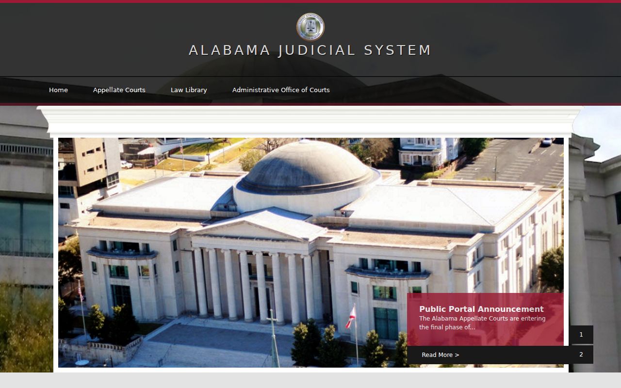 Calhoun County court docket access through the Alabama Judicial System